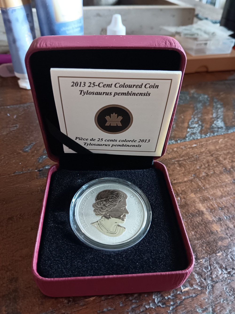 2013 Canadian 25-Cent Coloured Coin - Tylosaurus (Blue/Gold) - Picture 2 of 3